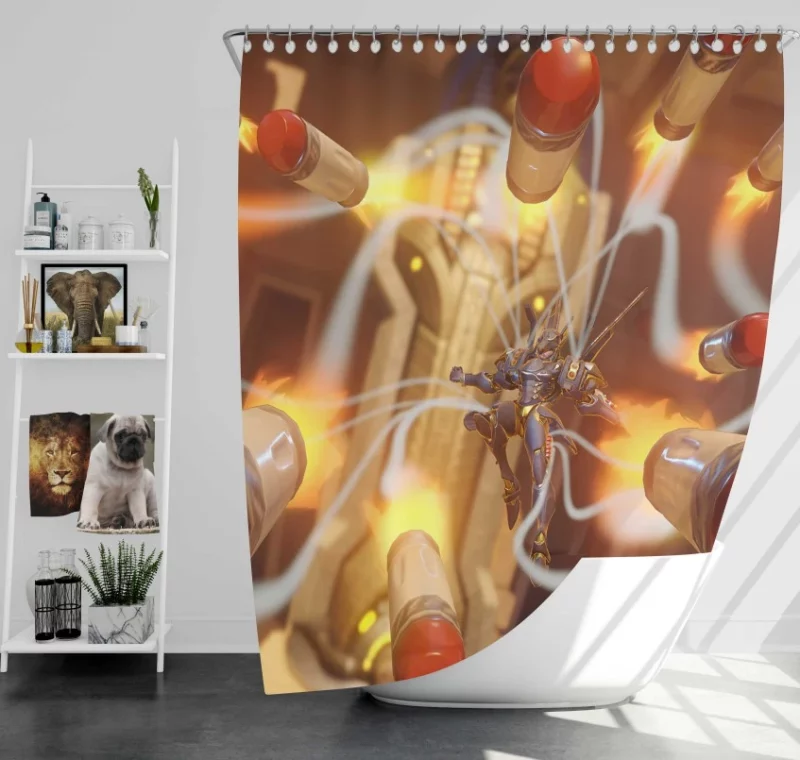 Overwatch Pharah Super Bath Shower Curtain