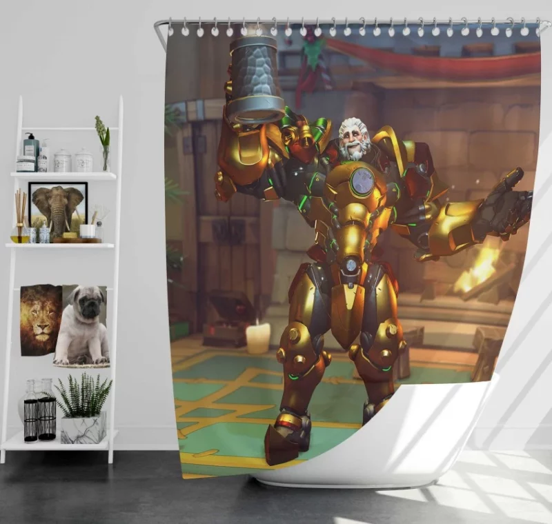 Overwatch Reinhardt Amazing Bath Shower Curtain