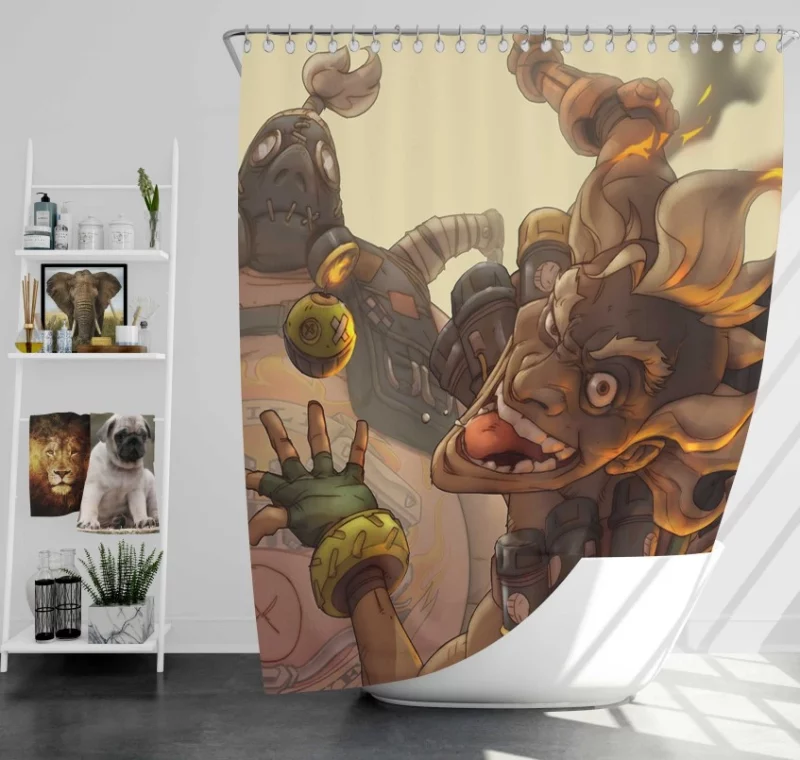 Overwatch Roadhog And Junkrat Bath Shower Curtain