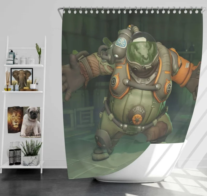 Overwatch Roadhog Bath Shower Curtain