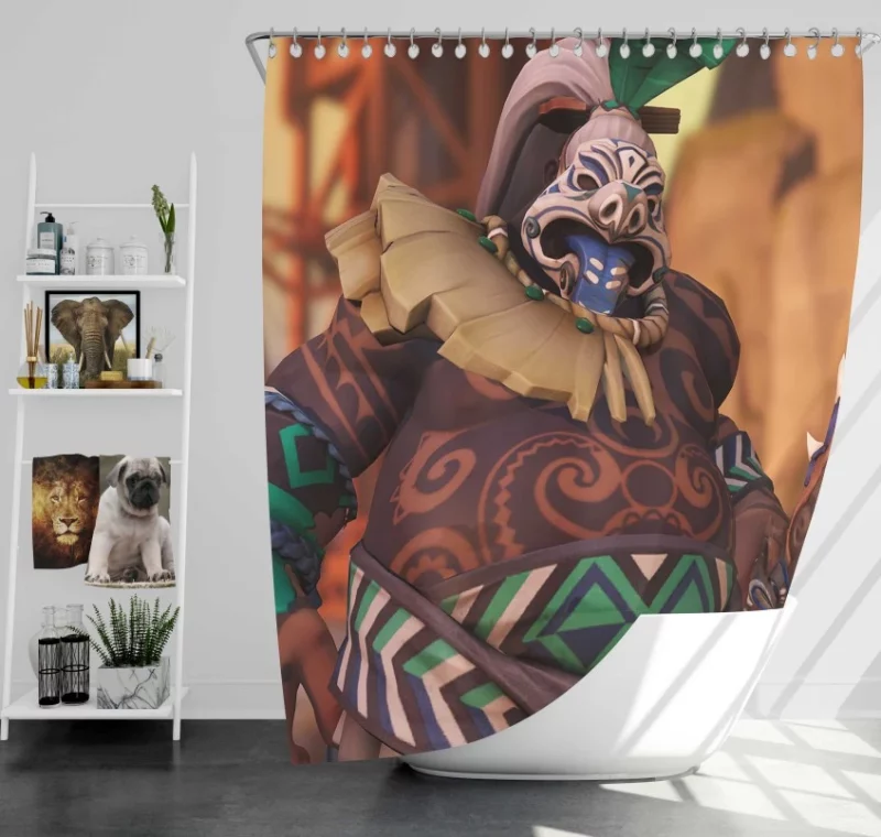 Overwatch Roadhog Themed Bath Shower Curtain