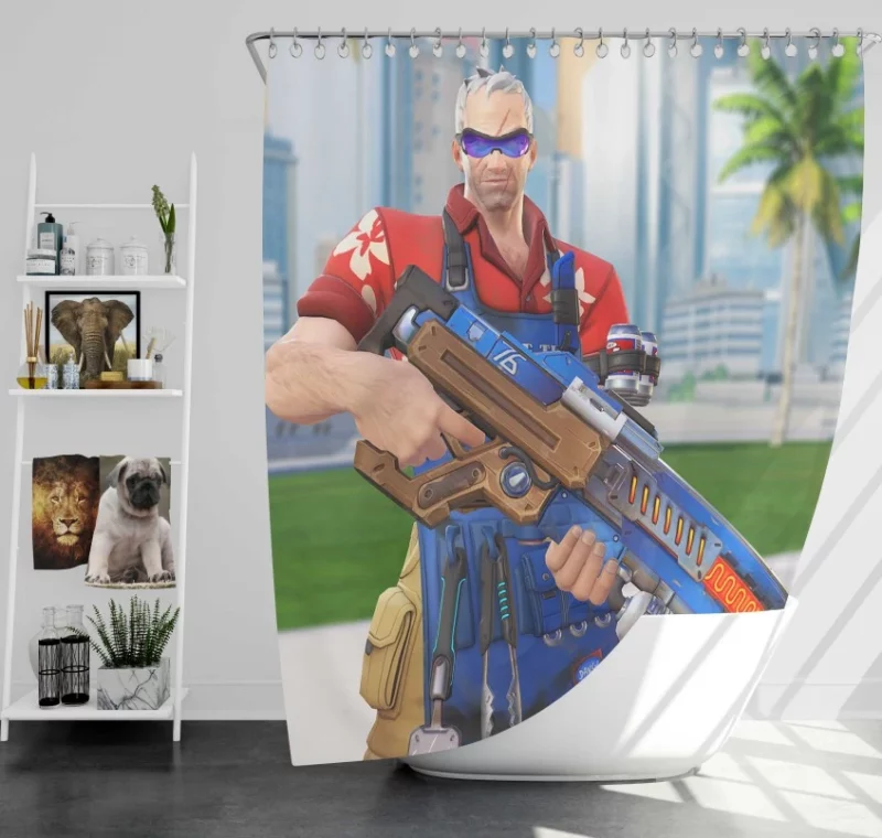 Overwatch Soldier 76 Amazing Bath Shower Curtain