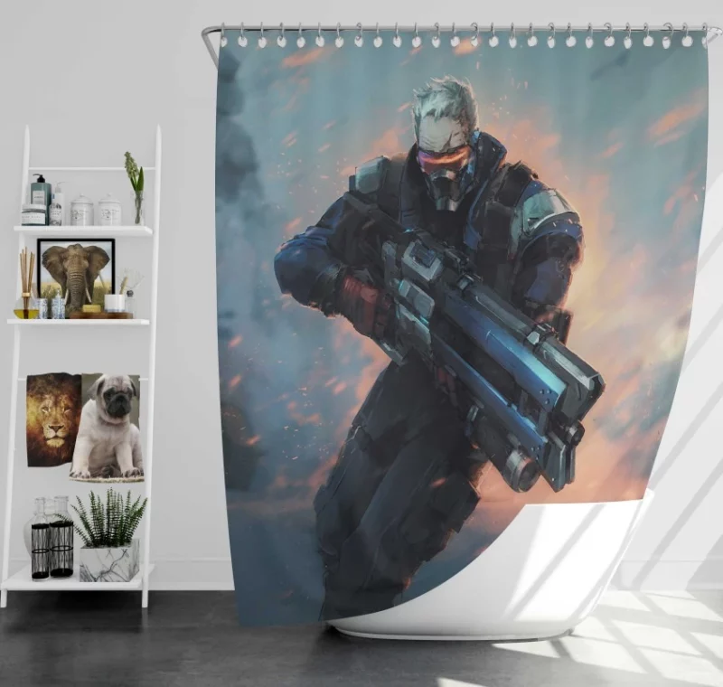 Overwatch Soldier 76 Awesome Bath Shower Curtain