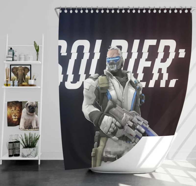 Overwatch Soldier 76 Quality Bath Shower Curtain