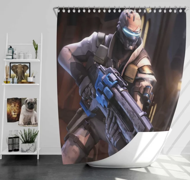 Overwatch Soldier 76 Themed Bath Shower Curtain