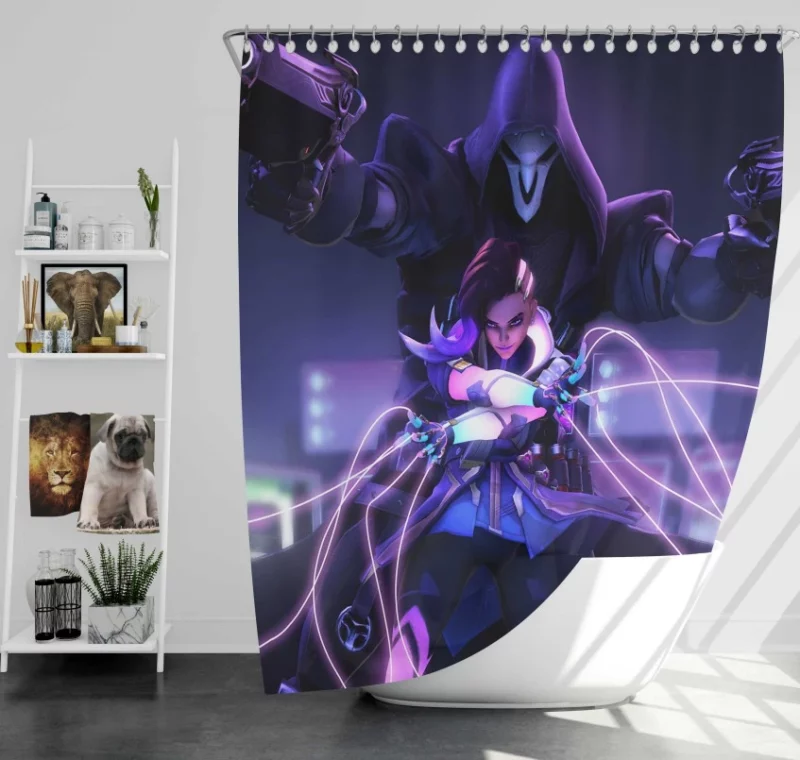 Overwatch Sombra And Reaper Bath Shower Curtain