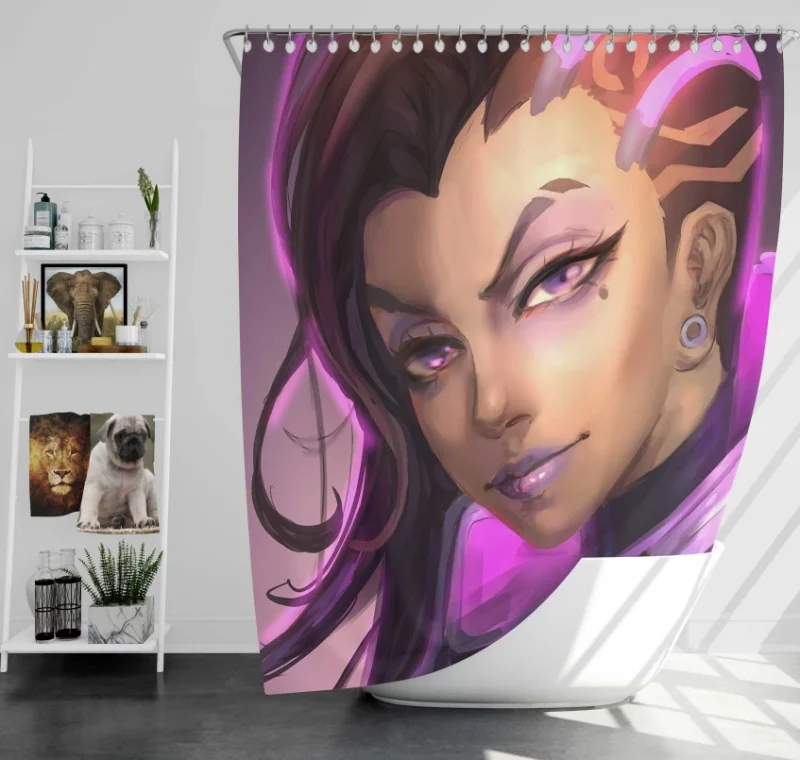 Overwatch Sombra Awesome Bath Shower Curtain