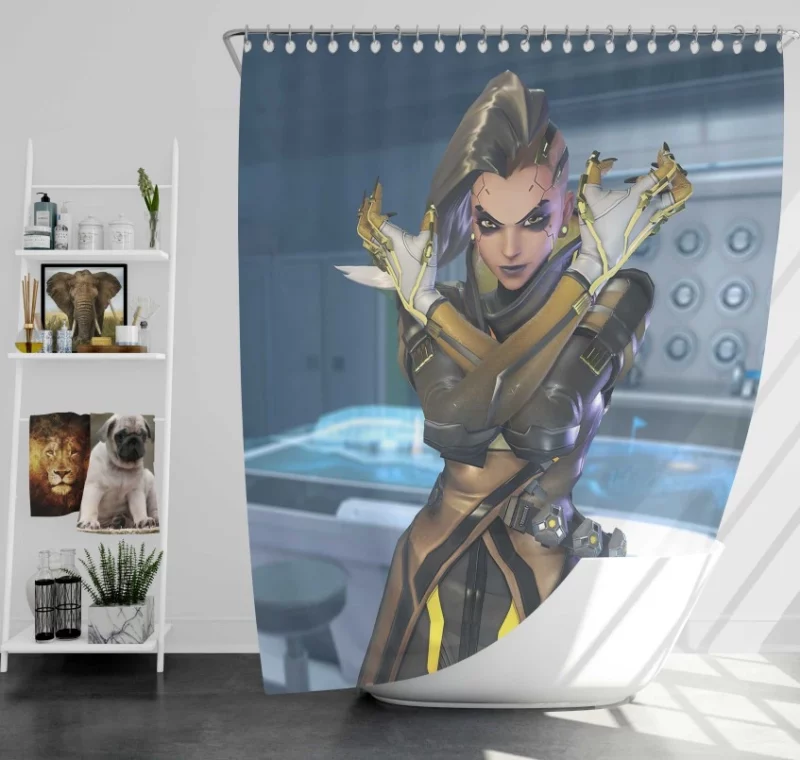 Overwatch Sombra Bath Shower Curtain