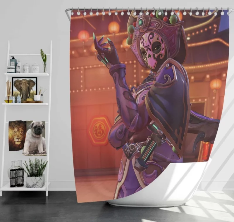 Overwatch Sombra High Quality Bath Shower Curtain