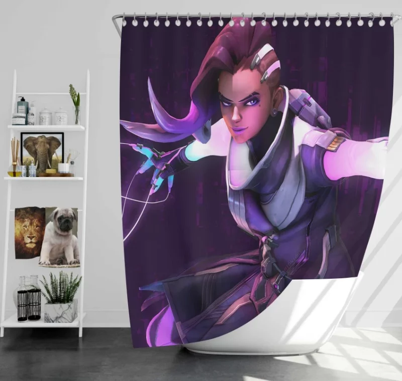 Overwatch Sombra Modern Bath Shower Curtain