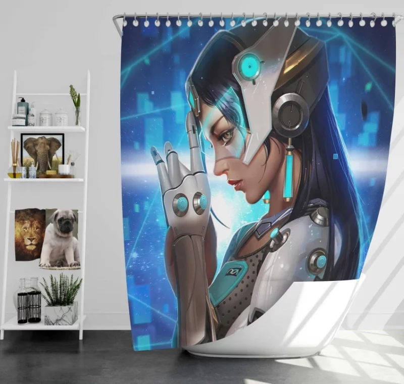 Overwatch Symmetra Girl Bath Shower Curtain