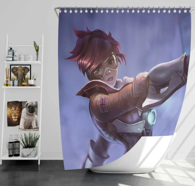 Overwatch Tracer Bath Shower Curtain