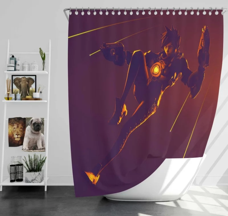 Overwatch Tracer Fantastic Bath Shower Curtain