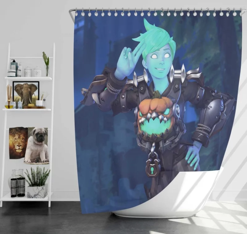 Overwatch Tracer High Quality Bath Shower Curtain