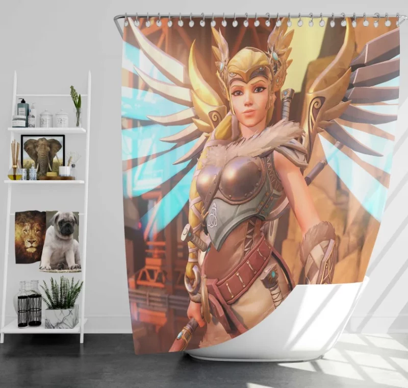 Overwatch Video Game Themed Bath Shower Curtain