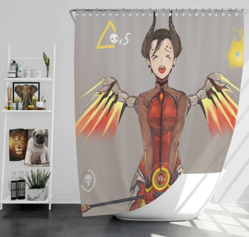 Overwatch Video Game Themed High Quality Bath Shower Curtain