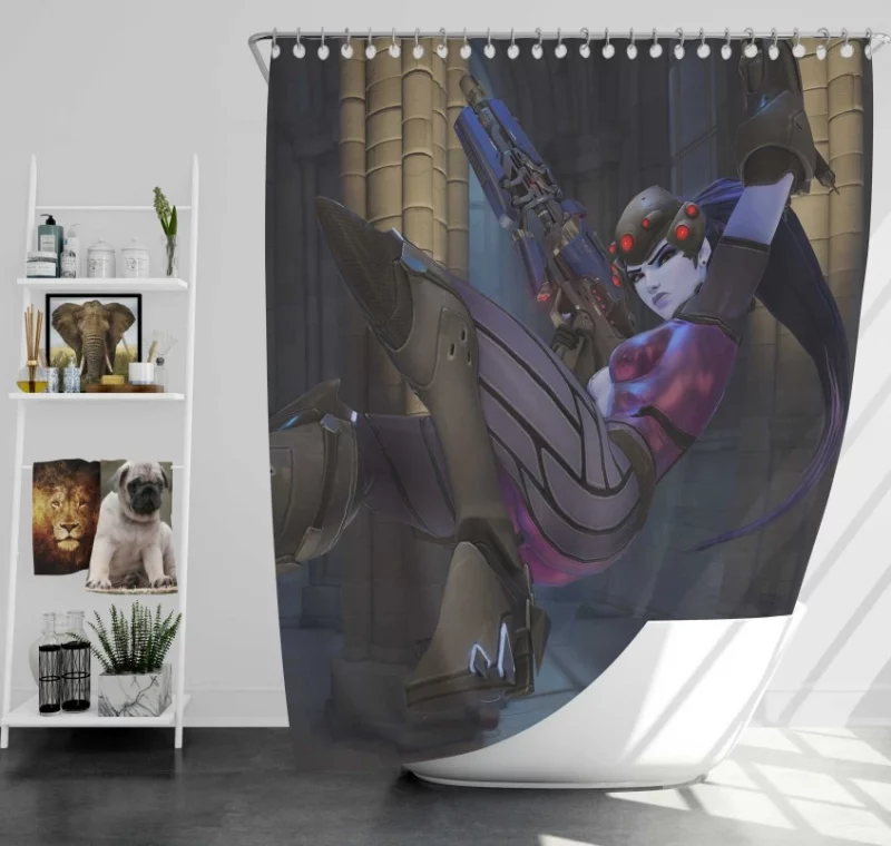 Overwatch Widowmaker 3 Bath Shower Curtain