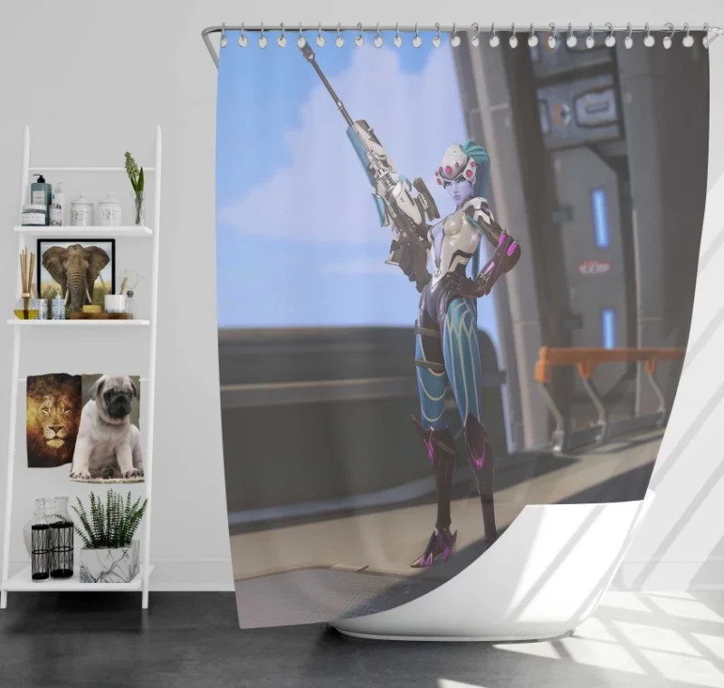 Overwatch Widowmaker Bath Shower Curtain