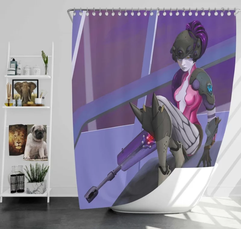 Overwatch Widowmaker High Quality Bath Shower Curtain