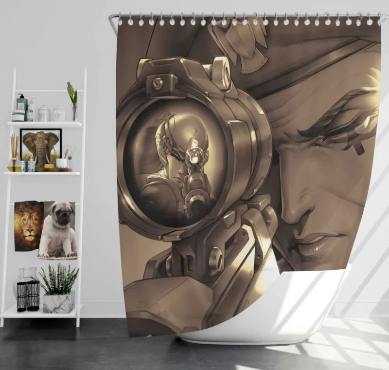 Overwatch Widowmaker Wonderful Quality Bath Shower Curtain