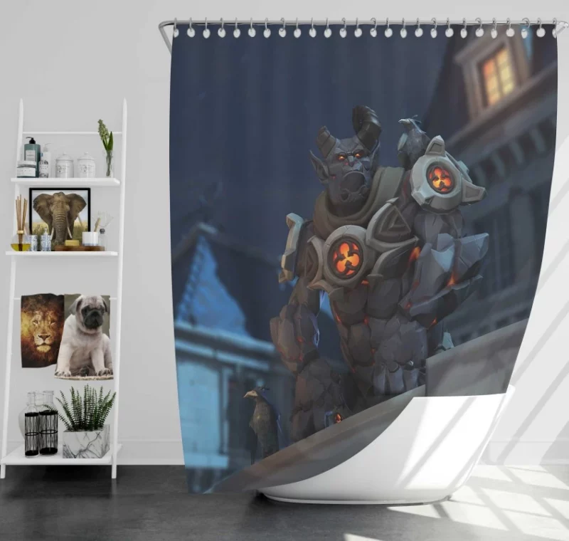 Overwatch Winston Bath Shower Curtain