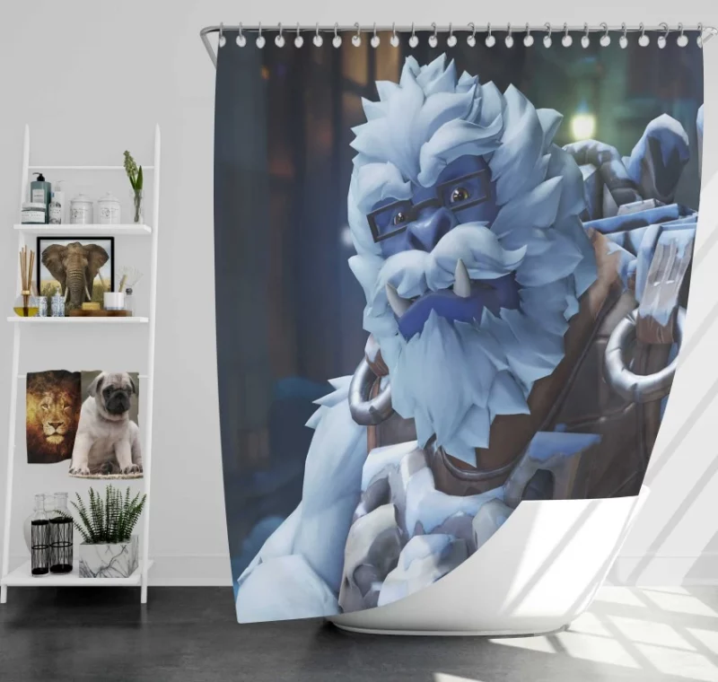 Overwatch Winston Modern Bath Shower Curtain