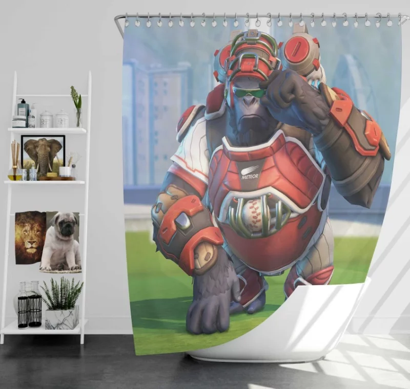 Overwatch Winston Super Quality Bath Shower Curtain