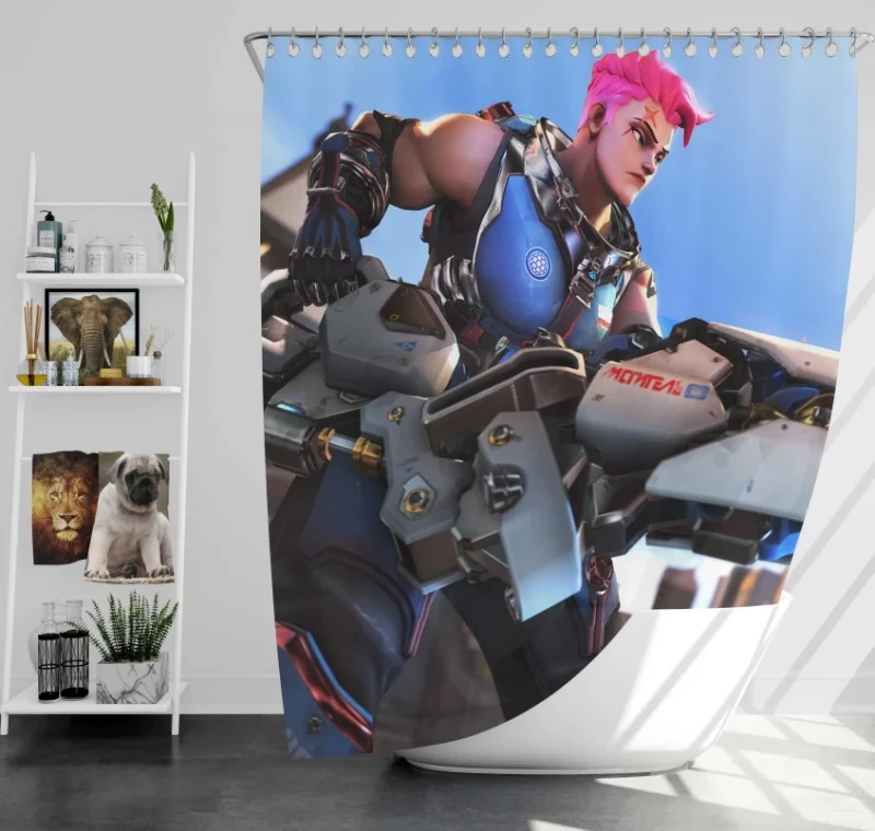 Overwatch Zarya Bath Shower Curtain