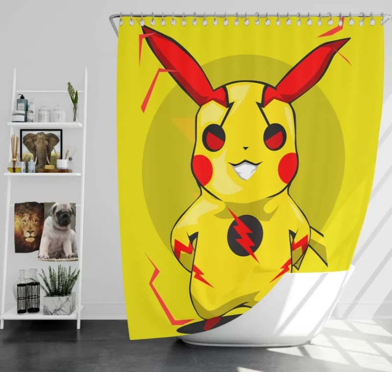 Pikachu As Thor Pokémon Bath Shower Curtain