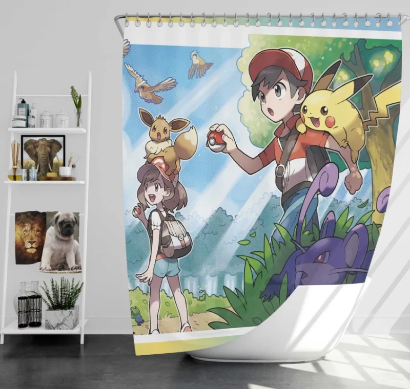 Pikachu Pokémon Bath Shower Curtain