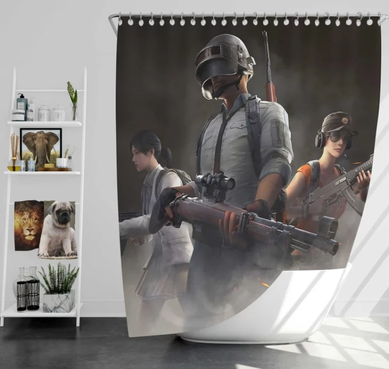 Playerunknowns Battlegrounds All Characters Bath Shower Curtain