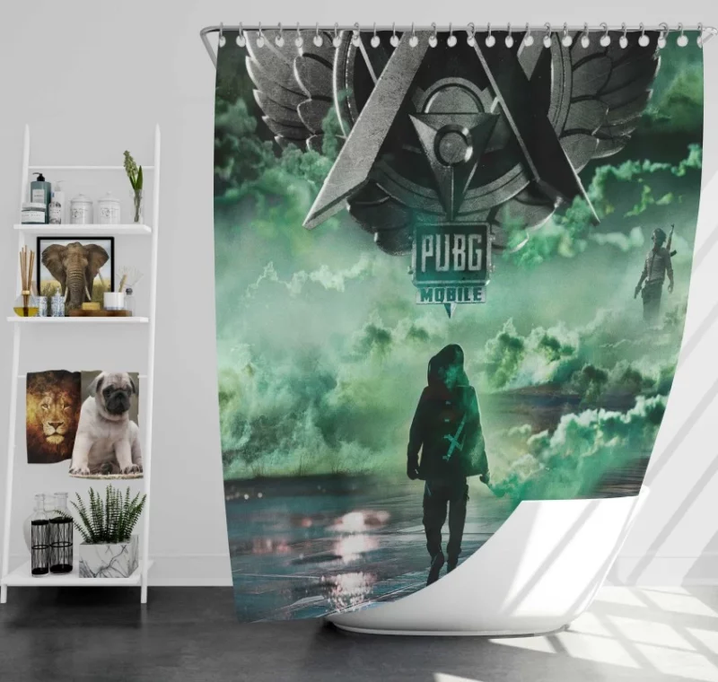 Playerunknowns Battlegrounds Gun Helmet Bike Bath Shower Curtain