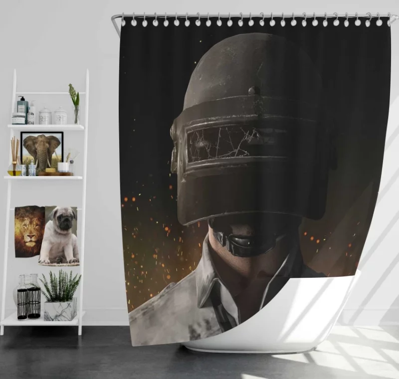 Playerunknowns Battlegrounds Helmet Bath Shower Curtain