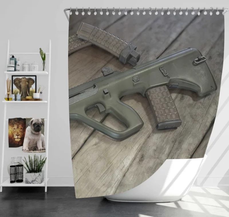 Playerunknowns Battlegrounds Helmet Weapon Bath Shower Curtain