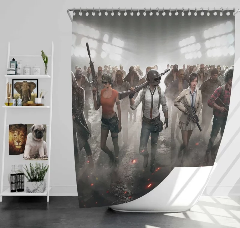 Playerunknowns Battlegrounds Weapons Bath Shower Curtain