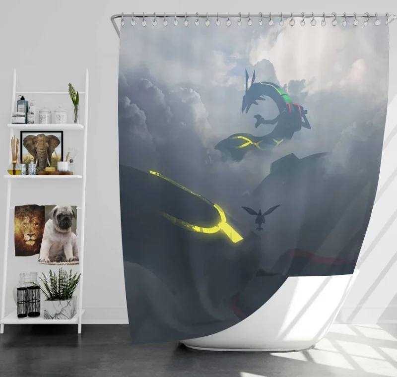 Pokémon Dialga Flygon Bath Shower Curtain