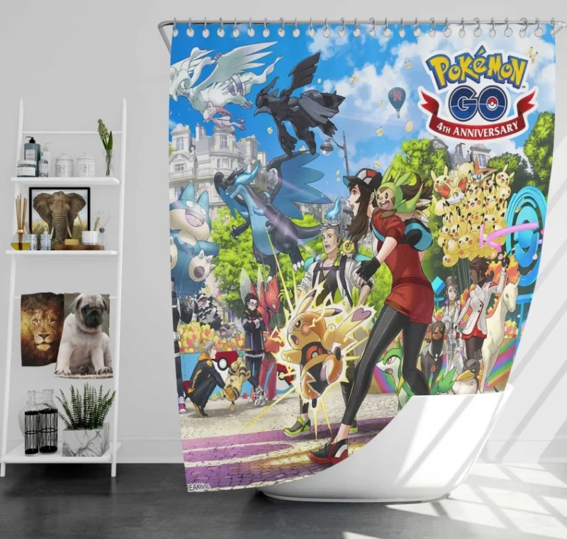 Pokémon Diamond And Pearl Cynthia Bath Shower Curtain