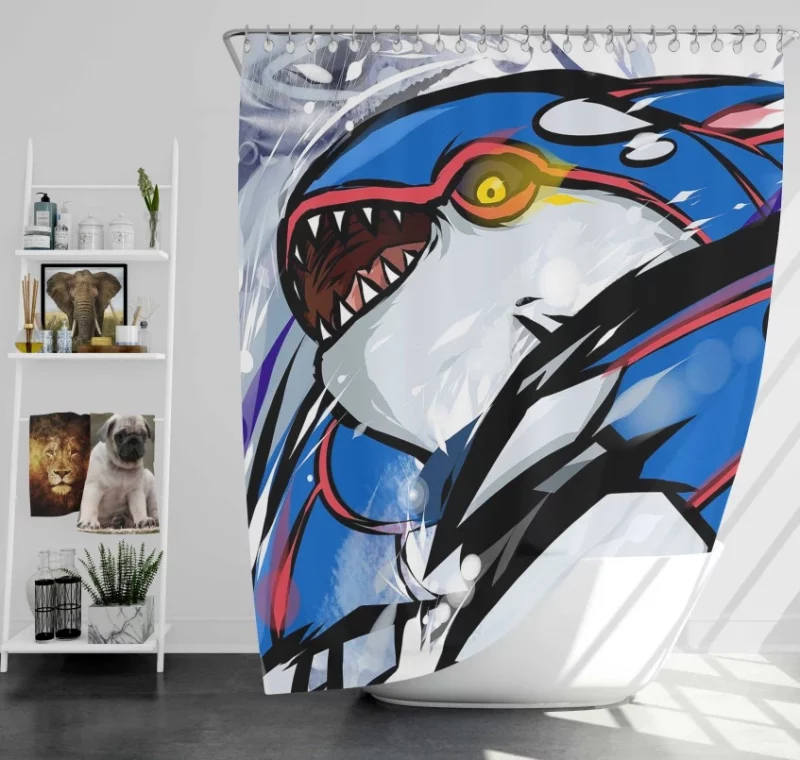 Pokémon Fantasy Woman Dog Creature Houndoom Bath Shower Curtain