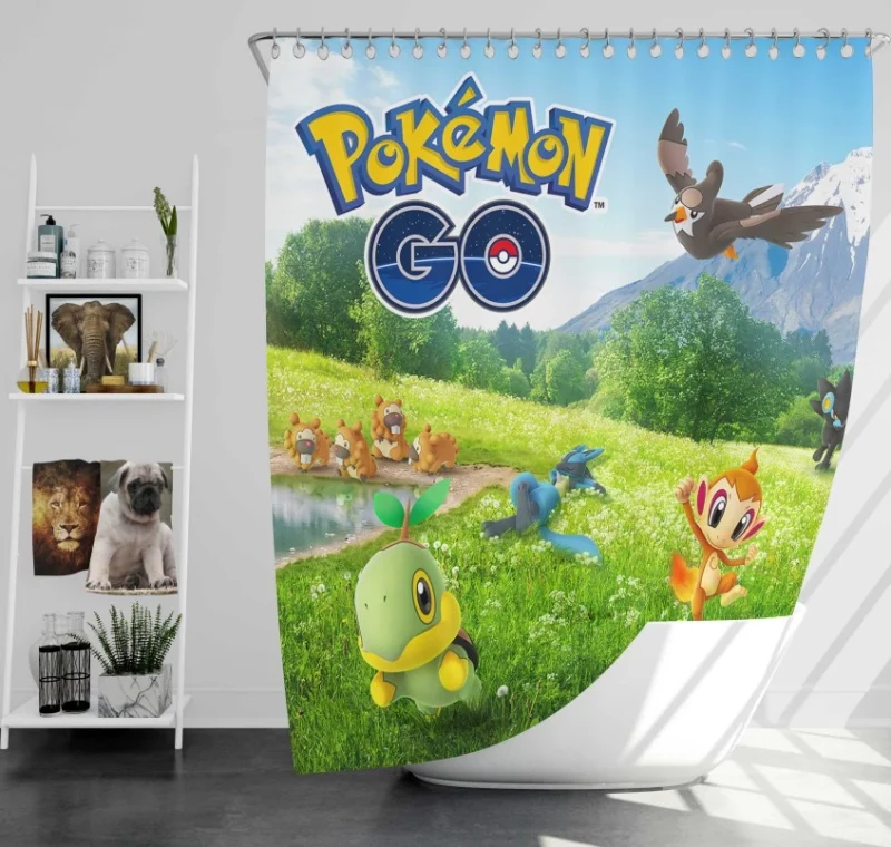 Pokémon Go Plusle Minun Mudkip Torchic Treecko Skitty Wurmple Absol Beautifly Cascoon Slakoth Ralts Mawile Seviper Zangoose Pokemon Go Bath Shower Curtain