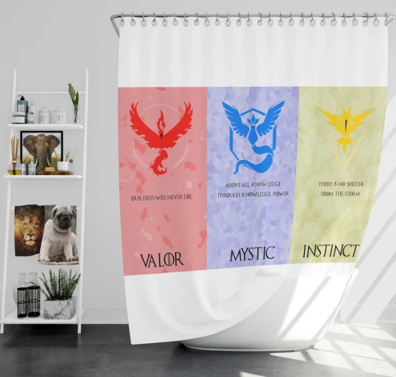 Pokemon Go Team Instinct Quality Bath Shower Curtain