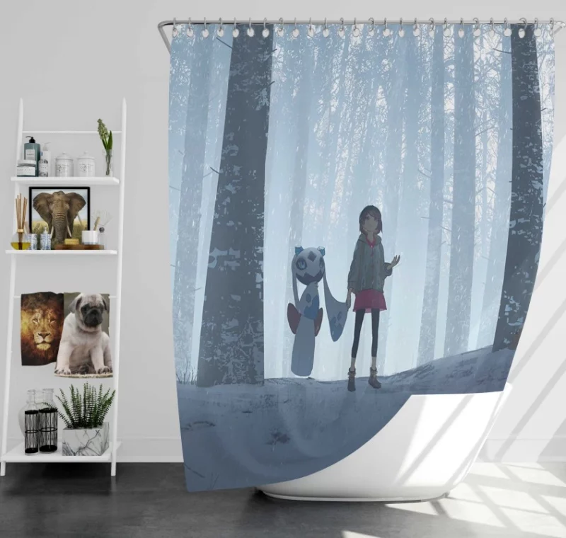 Pokémon Sword And Shield Marnie Bath Shower Curtain