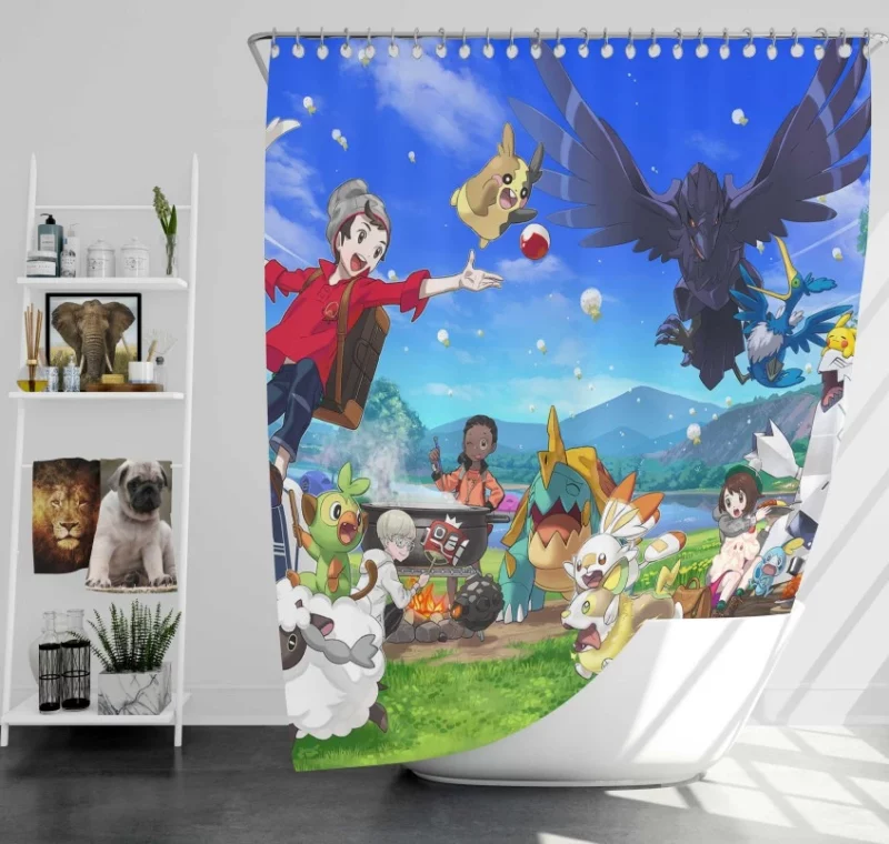 Pokémon Video Game Bath Shower Curtain