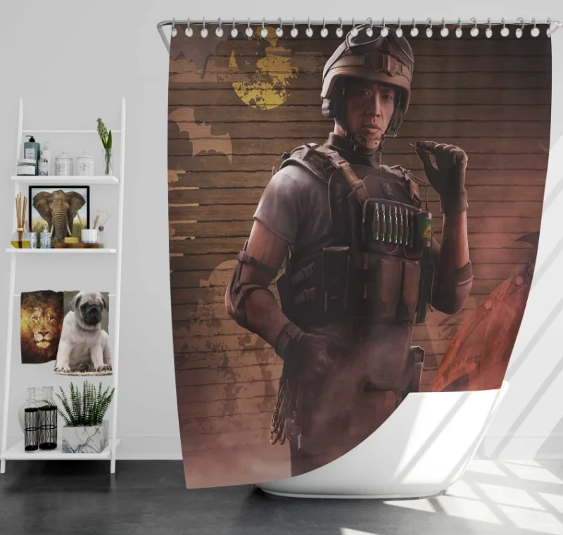 Powerful Tom Clancys Rainbow Six Siege Game Themed Bath Shower Curtain