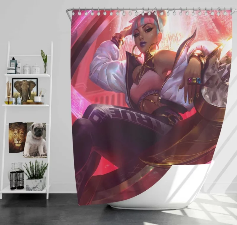 Qiyana Prestige True Damage Skin Splashart League Of Legends Bath Shower Curtain