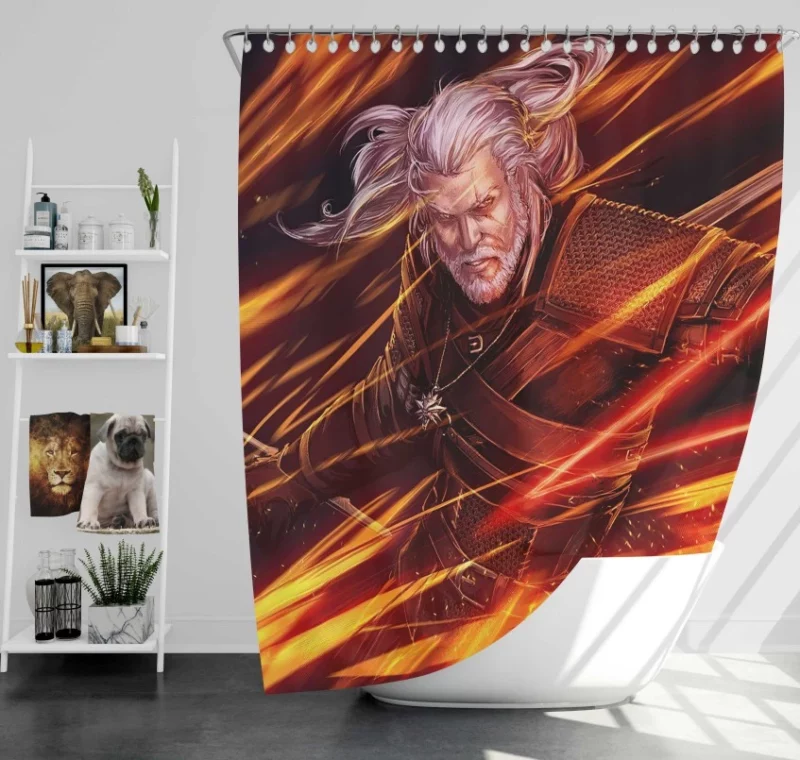 RELAXING The Witcher 3 Wild Hunt Video Game Bath Shower Curtain