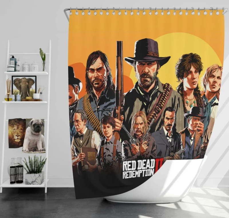 Red Dead Redemption 2 John Marston Arthur Morgan Sadie Adler Micah Bell Dutch Van Der Linde Bath Shower Curtain