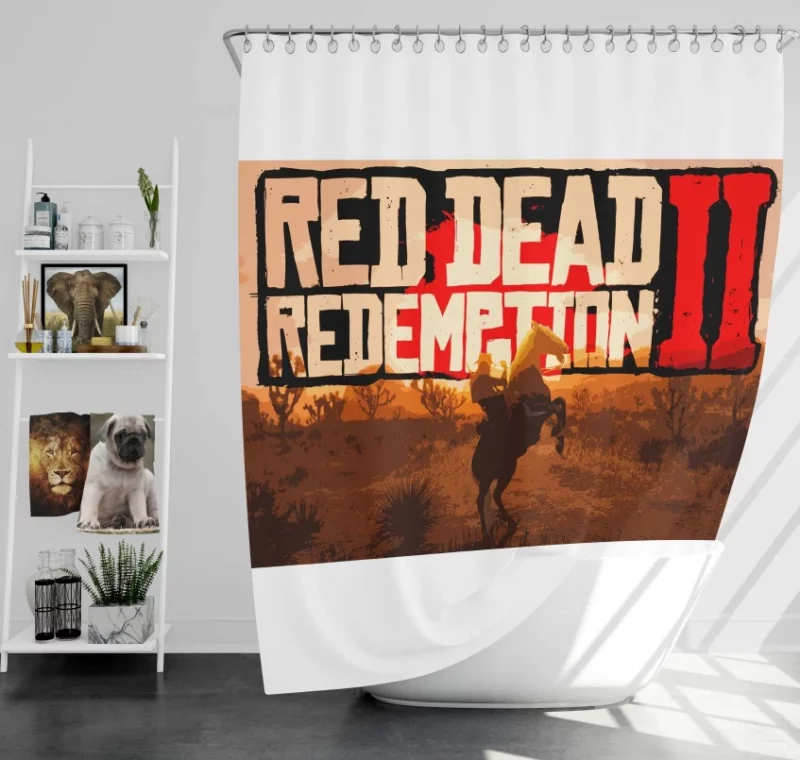 Red Dead Redemption 2 Video Game Themed Bath Shower Curtain