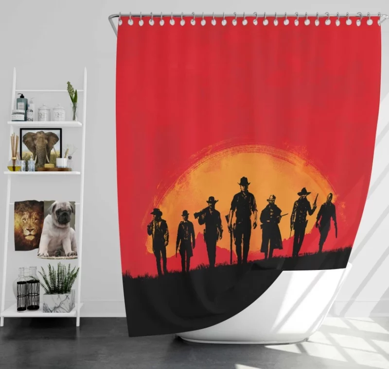 Red Dead Redemption 2 Video Game Themed Super Bath Shower Curtain