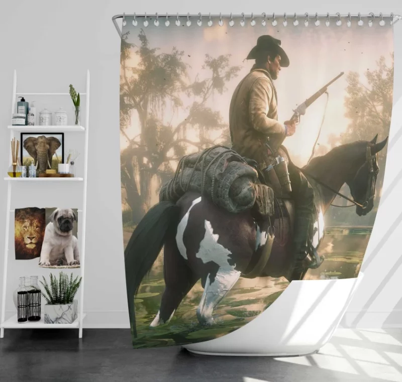 Red Dead Redemption Bath Shower Curtain