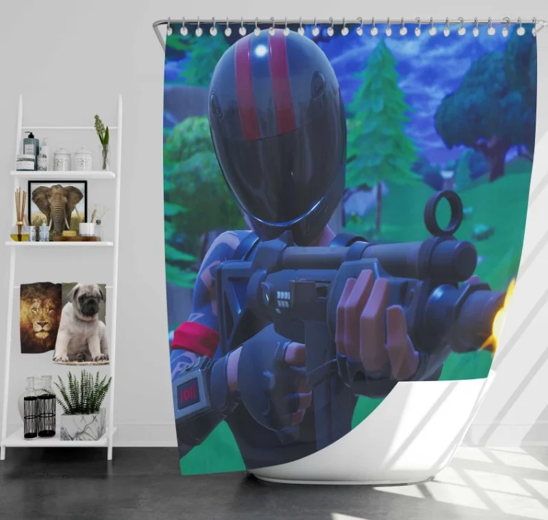 Red Line Fortnite Battle Royale Bath Shower Curtain